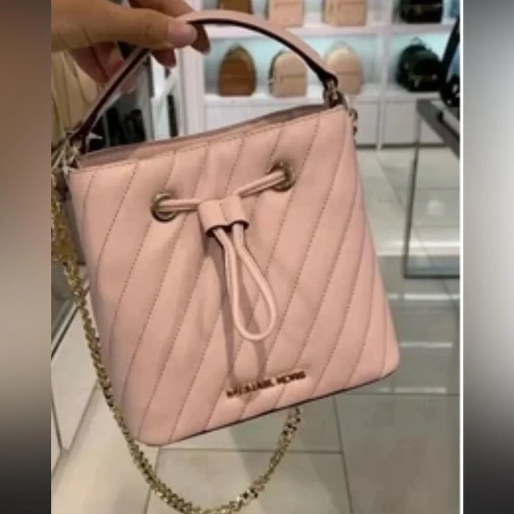 Michael Kors Light Pink Quilted Crossbody Bag